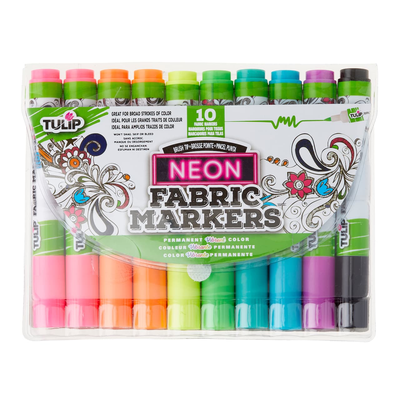 Tulip® Fabric Markers® Brush Tip Neon